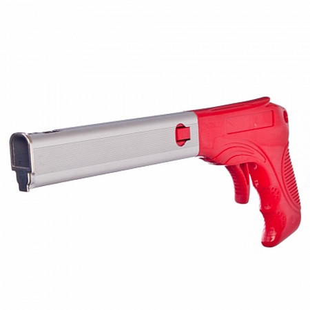 Зажигалка-пистолет под обычную газовую зажигалку, пластик, металл, 10,5х24х1,5см, 2 цвета 001