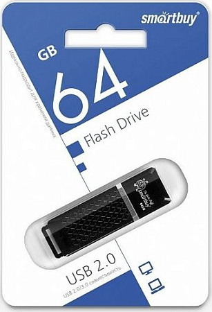 Флешка SMARTBUY (SB64GBQZ-K) 64GB QUARTZ SERIES BLACK
