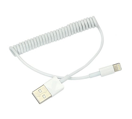 Шнур  USB для IPHONE 4 (спираль)