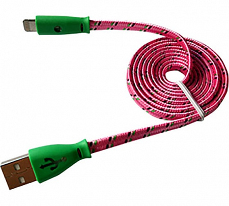 Шнур  USB для IPHONE 4 (Cветящийся )