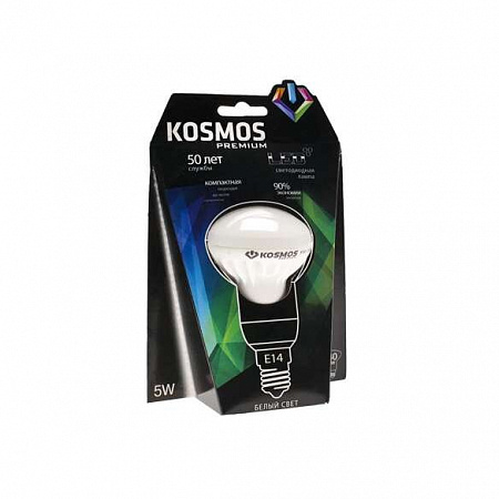 Лампа светодиодная КОСМОС PREMIUM LED 5W R50 230V E14