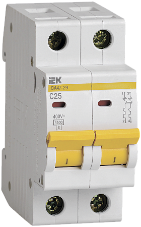 Автоматический выключатель IEK BA47-29 C25 2P