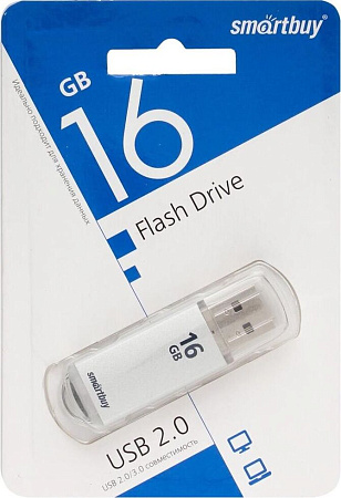 Флешка SMARTBUY (SB16GBVC-S) 016GB V-Cut Silver