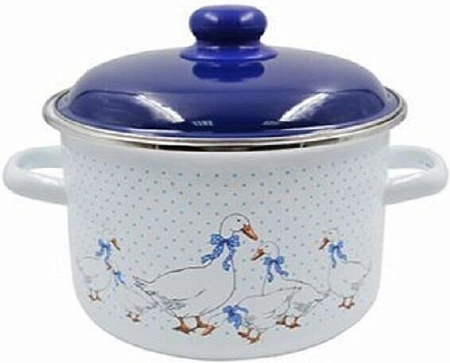 Кастрюля СТАЛЬЭМАЛЬ 1RD161S Гуси эмал цил 2,0л