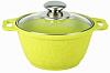 Кастрюля KUKMARA к11tsl а/пр литая 1,0л стекл/кр Trendy style lime