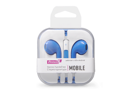 Наушники PARTNER с микрофоном "Mobile" синие