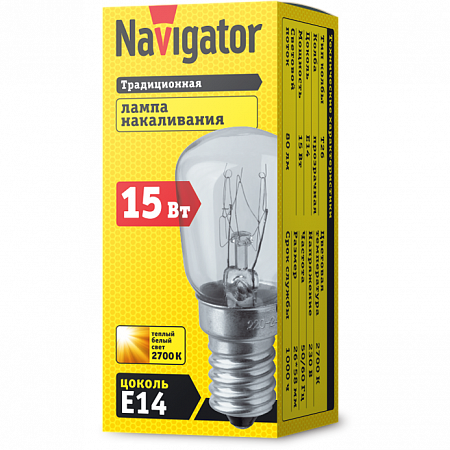 Лампа накаливания 61 203 NI-T26-15-230-E14-CL Navigator 61203 