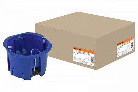 Распределительная коробка СП D65x45мм, саморезы, пл. лапки, оранжевая/синяя IP20 TDM