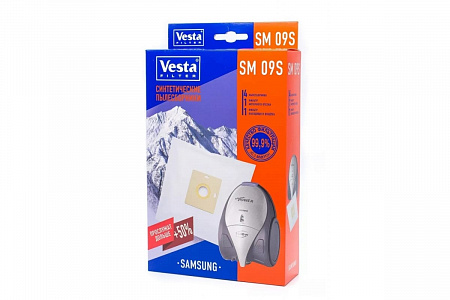 Мешки для пылесоса VESTA FILTER SM 09S синтетика комл. 4шт.+2 фильтра
