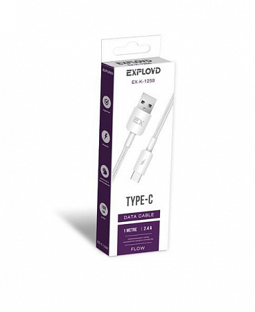 Дата-кабель EXPLOYD EX-K-1258 USB - TYPE-C 1М белый