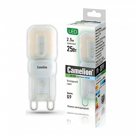 Лампа светодиодная CAMELION LED2.5-JD-SL/830/G4 2.5Вт капсульн. 3000К тепл. бел. G4 200лм 220В 12347