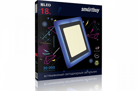 Встраеваемый светильник SMARTBUY (SBLSq-DLB-18-3K-B) квадрат DLB 18w/3000K+B/IP20