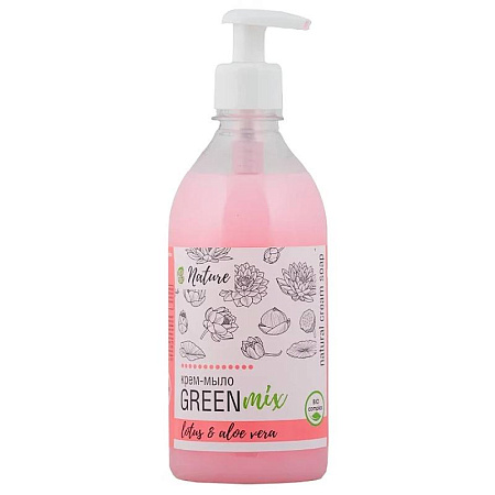 Крем-мыло "Green mix" 530мл Лотос и алоэ вера