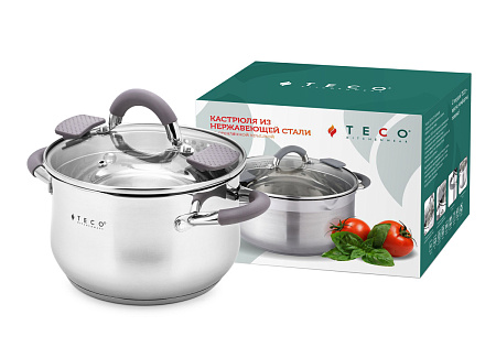 Кастрюля 3,9л нерж TECO TC-C3900-01G
