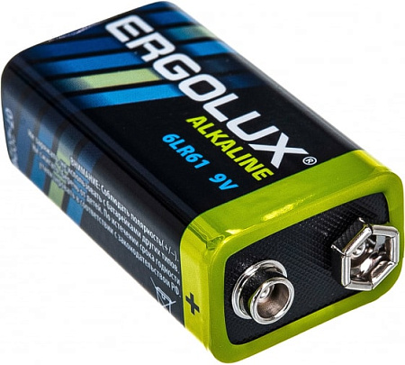 Элемент питания Ergolux 6LR61 ALKALINE "крона"